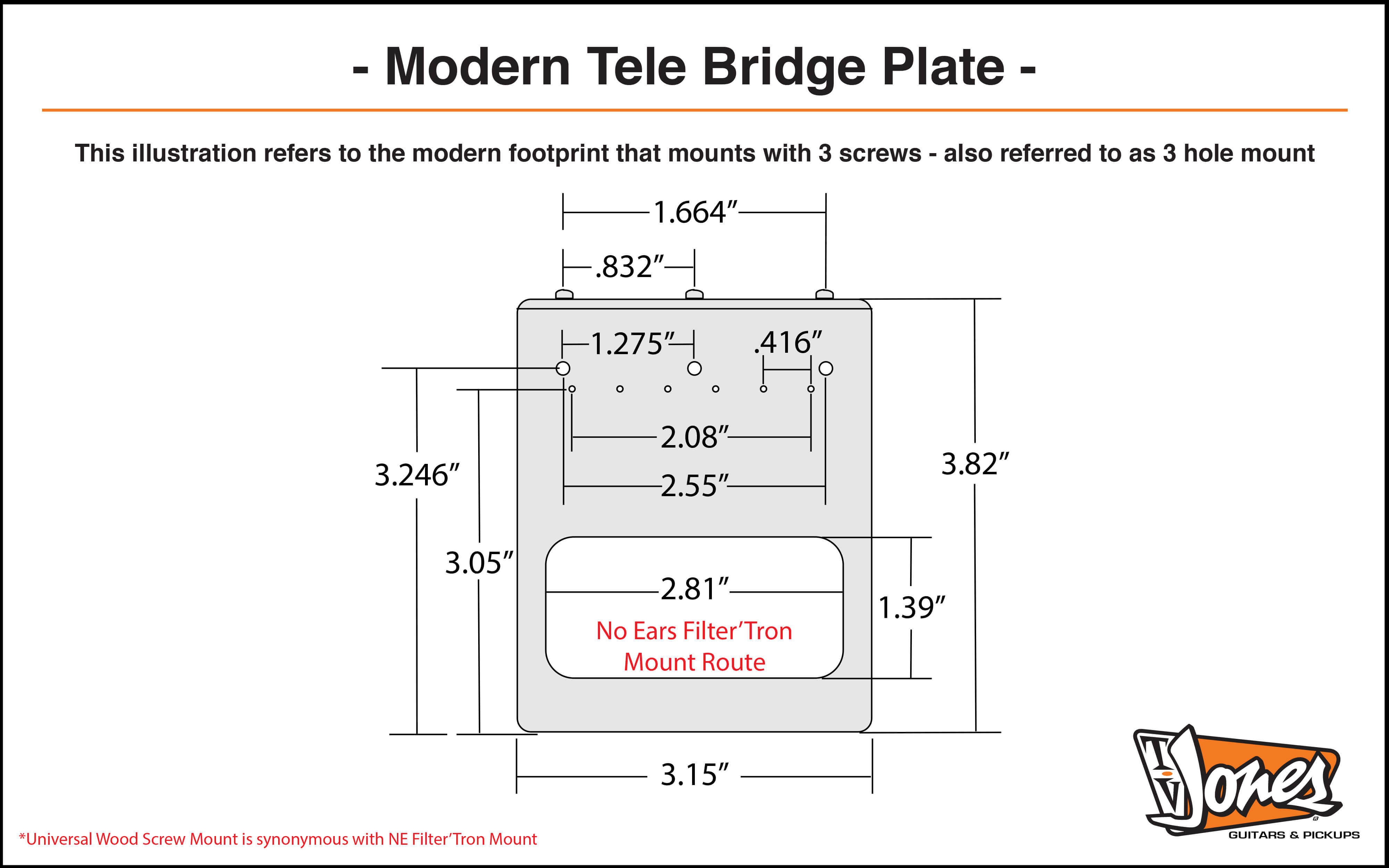 Modern Tele Bridge Plate Dimensions