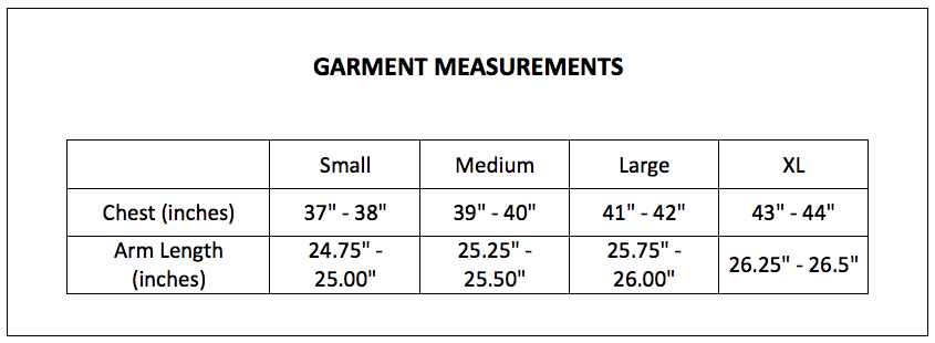 Hoodie Measurements