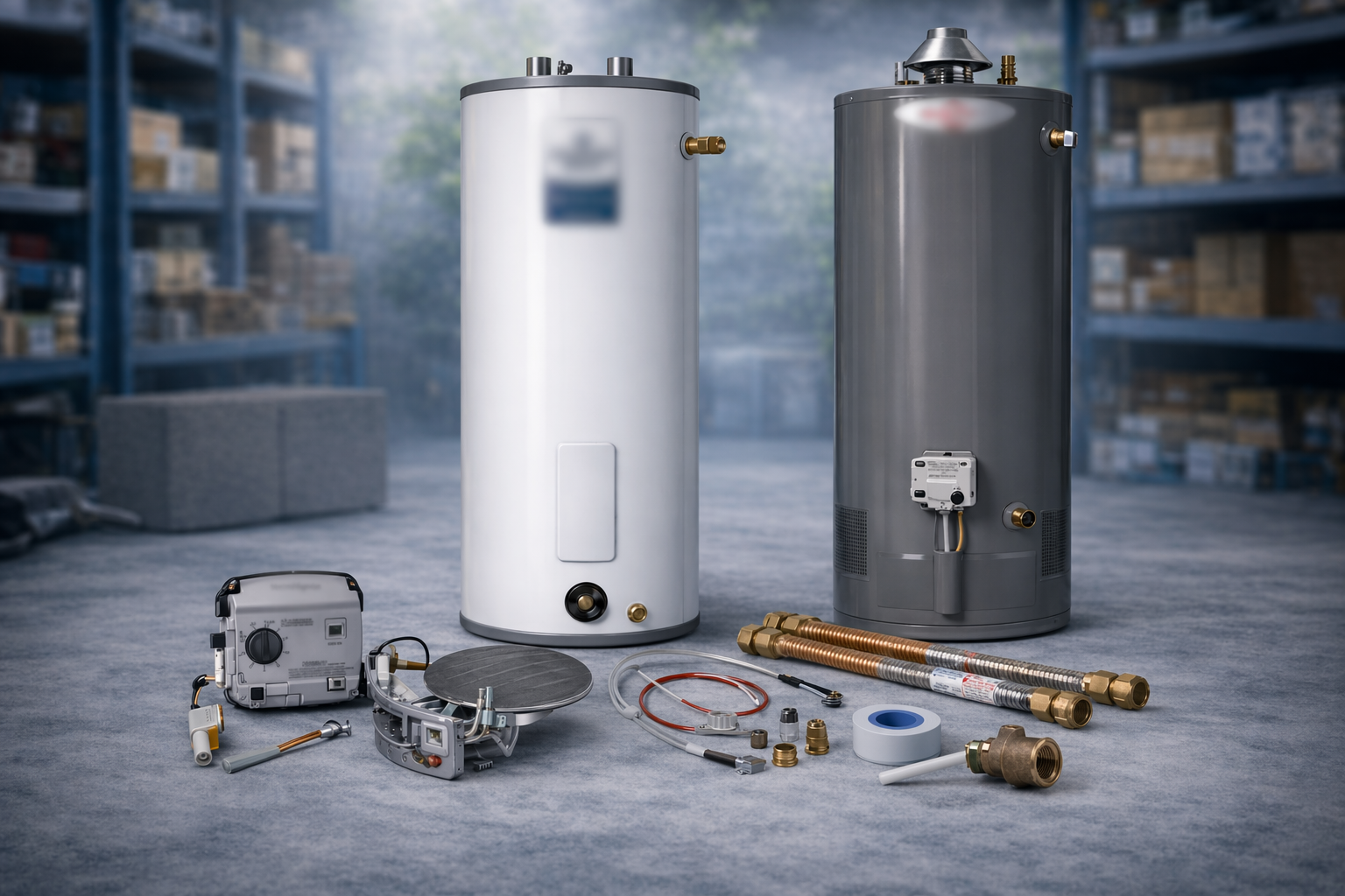 Water heaters and water heater parts