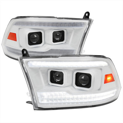 2009-2018 Dodge RAM 1500/2019-2021 RAM Classic/2010-2018 RAM 2500/3500 Switchback Sequential Projector Headlights (White Housing/Clear Lens) 2009-2018 Dodge RAM 1500/2019-2021 RAM Classic/2010-2018 RAM 2500/3500 Switchback Sequential Projector Headlights (White Housing/Clear Lens)