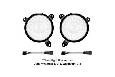 Wrangler JL/JT: XKGlow 7in Headlight Brackets (Set) Wrangler JL/JT: XKGlow 7in Headlight Brackets (Set)
