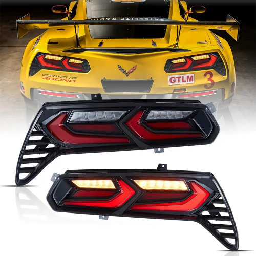 2014-2019 Chevrolet Corvette C7 Vland Full LED Tail Lights Smoked