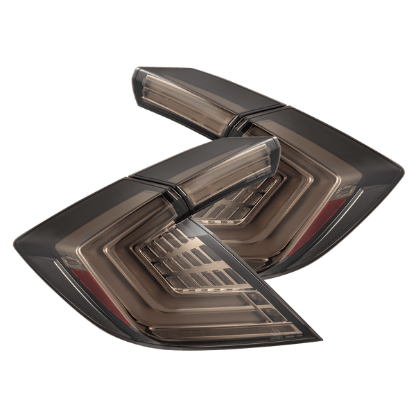 16-21 Honda Civic Hatchback NOVA-Series Prismatic LED Tail Lights Clear Smoke