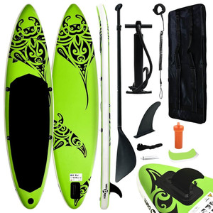 Inflatable Stand Up Paddleboard Set 144.1"x29.9"x5.9" Green A949-92742