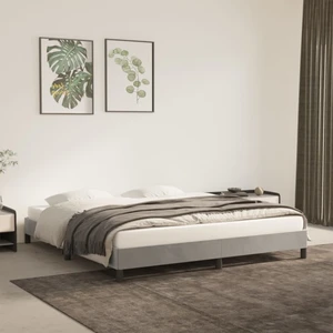  Bed Frame without Mattress Light Gray 76"x79.9" King Velvet A949-347012
