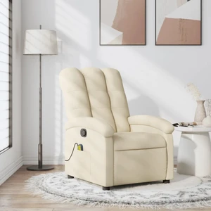  Massage Recliner Chair Cream Fabric A949-371748