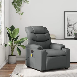  Massage Recliner Chair Grey Faux Leather A949-3206905