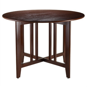 Mission Style Round 42-inch Double Drop Leaf Dining Table Q280-WADLRB1982481