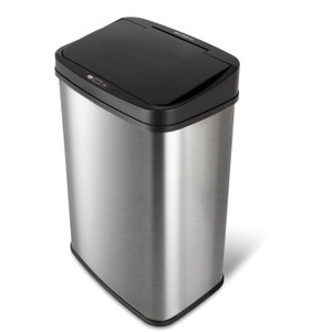 Black Top 13-Gallon Stainless Steel Kitchen Trash Can with Motion Sensor Lid Q280-BTWU8891