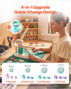  Button Maker Machine, 1"/1.25"/2.25"/3"(25/32/58/75 mm), Quick-Change Plastic Pin Maker with 400pc E415-KHSLKXZJYX25UHG4Z001V0