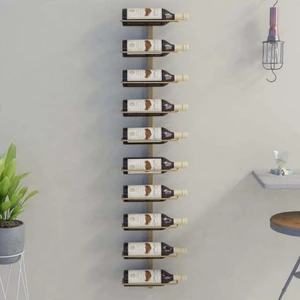  Wall-mounted Wine Rack for 10 Bottles Gold Metal A949-340905