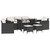  6 Piece Patio Sofa Set with Cushions Black Poly Rattan A949-3213548