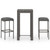  3 Piece Patio Bar Set with Cushions Poly Rattan Gray A949-3064776