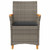  Patio Chairs with Cushions 2 pcs Gray Poly Rattan&Solid Wood A949-368721