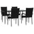  5 Piece Patio Dining Set Black Poly Rattan A949-3156668
