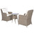  3 Piece Bistro Set with Cushions and Pillows Poly Rattan Brown A949-44150