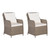  3 Piece Bistro Set with Cushions and Pillows Poly Rattan Brown A949-44150