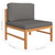  3-Seater Patio Sofa with Gray Cushions Solid Teak Wood A949-3087209