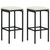  3 Piece Patio Bar Set with Cushions Black A949-3064873