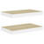  Floating Wall Shelves 2 pcs Oak and White 15.7"x9.1"x1.5" MDF A949-326571