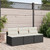  Patio Sofas Armless with Cushions 2 pcs Black Poly Rattan A949-365832