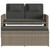  Reclining Patio Bench with Cushions Gray Poly Rattan A949-365819