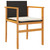  Patio Chairs with Cushions 2 pcs Black Poly Rattan&Solid Wood A949-368711