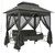  Outdoor Convertible Swing Bench with Canopy Anthracite 86.6"x63"x94.5" Steel A949-45073