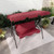 3 Seat Outdoor Patio Canopy Swing with Cushioned Steel Frame - Color: Red D681-NP13764WN
