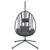  Hanging Egg Chair with Stand Anthracite Rattan and Steel A949-4007409