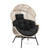 Wicker Oversized Egg Style Chair with Cushions and Headrest-Black - Color: Black D681-HW72154DK
