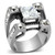 TK1072 - High polished (no plating) Stainless Steel Ring with AAA Grade CZ  in Clear A874-TK1072