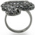 0W282 - Ruthenium Brass Ring with Top Grade Crystal  in Jet A874-0W282