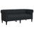  Chesterfield Sofa 2-Seater Black Fabric A949-372549