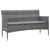  3-Seater Patio Sofa with Cushions Gray Poly Rattan A949-45898