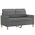  2-Seater Sofa Dark Gray 47.2" Fabric A949-359084