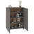  Shoe Cabinet HAMAR Light Gray 33.5"x15.7"x42.5" Solid Wood Pine A949-340519