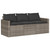  Patio Sofa with Cushions 3-Seater Gray Poly Rattan A949-366343