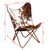  Butterfly Chair Brown and White Real Cowhide Leather A949-243696
