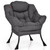 Upholstered Modern Cushioned Accent Chair with Side Pocket in Grey Q280-COGR1090