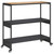  Bar Cart 3-Tier Black Poly Rattan and Solid Wood Acacia A949-368723