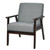 Retro Modern Classic Grey Linen Wide Accent Chair with Espresso Wood Frame Q280-GRYU7691