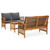  3 Piece Patio Lounge Set with Cushions Solid Acacia Wood A949-3057980