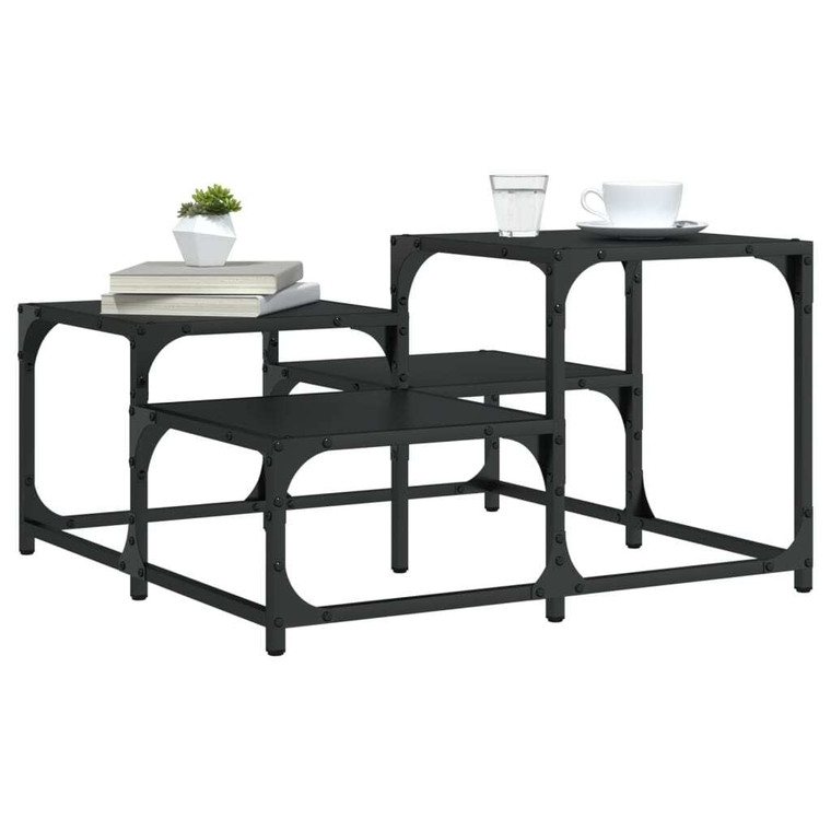  Coffee Table Black 26.8"x26.8"x15.7" Engineered Wood A949-837747