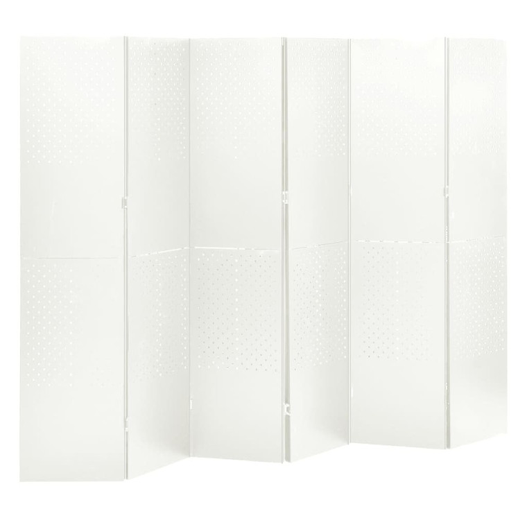  6-Panel Room Divider White 94.5"x70.9" Steel A949-335905