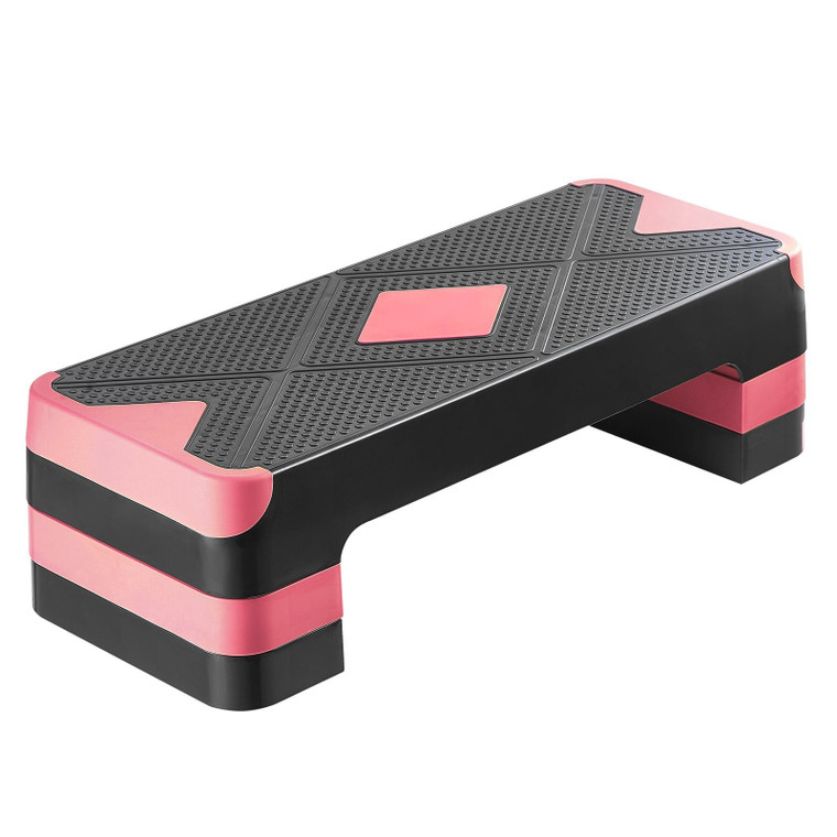  Aerobic Exercise Step Platform, 28-Inch Workout Aerobic Stepper, Height Adjustable Fitness Trainin E415-KSNJSTBHS271RFRM4001V0
