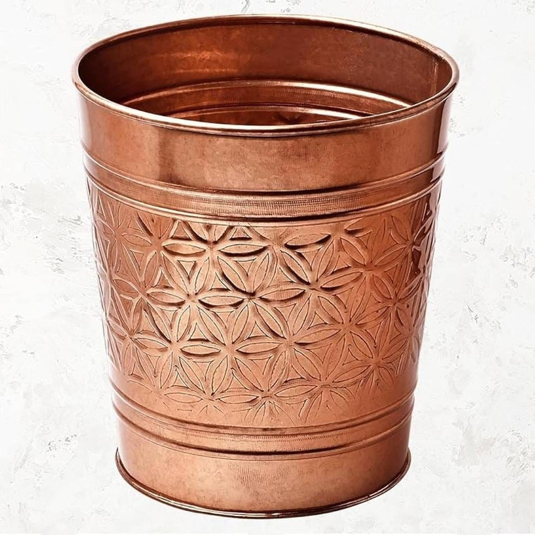 Bathroom Bedroom Metal Trash Can Waste Basket in Copper Finish Q280-CTCGFLWB279243628