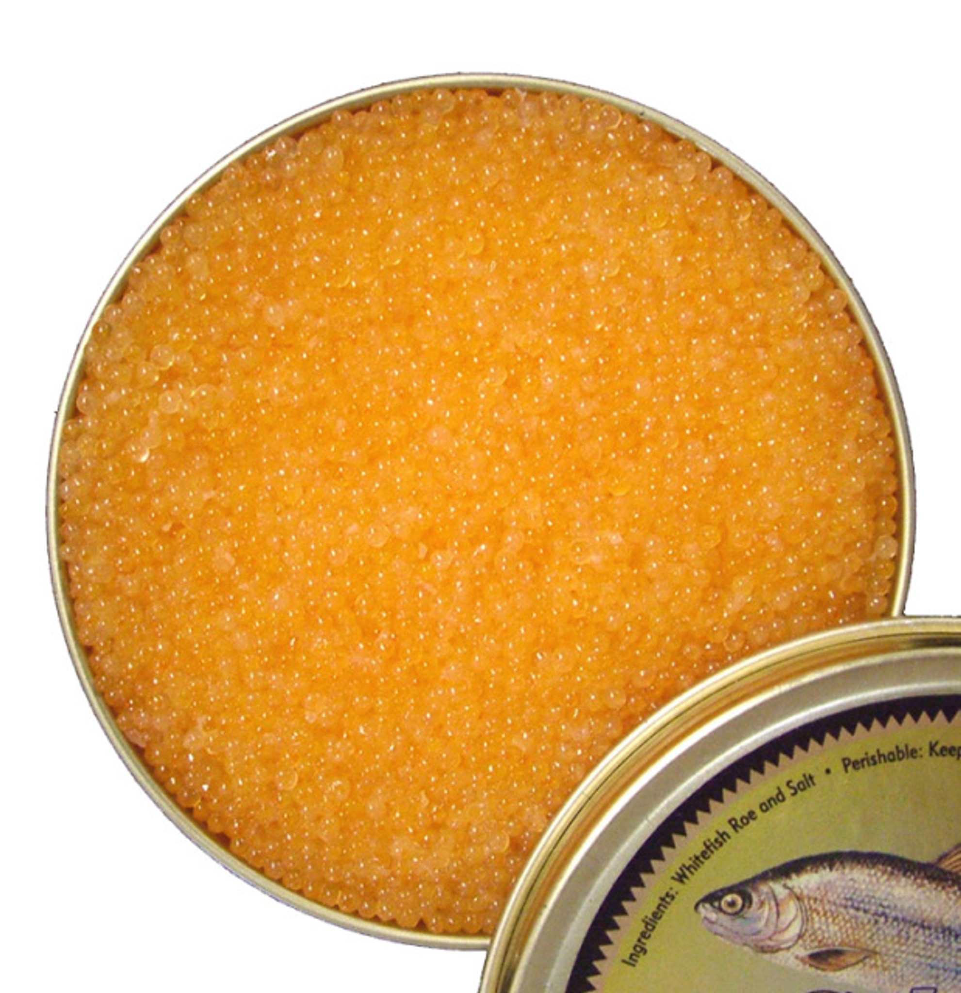 Golden Whitefish Caviar, Wild American Fish Roe