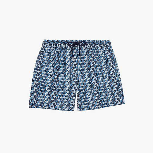 Grey, blue and navy swimsuit, "Hollywood" pattern