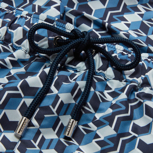 Grey, blue and navy swimsuit, "Hollywood" pattern